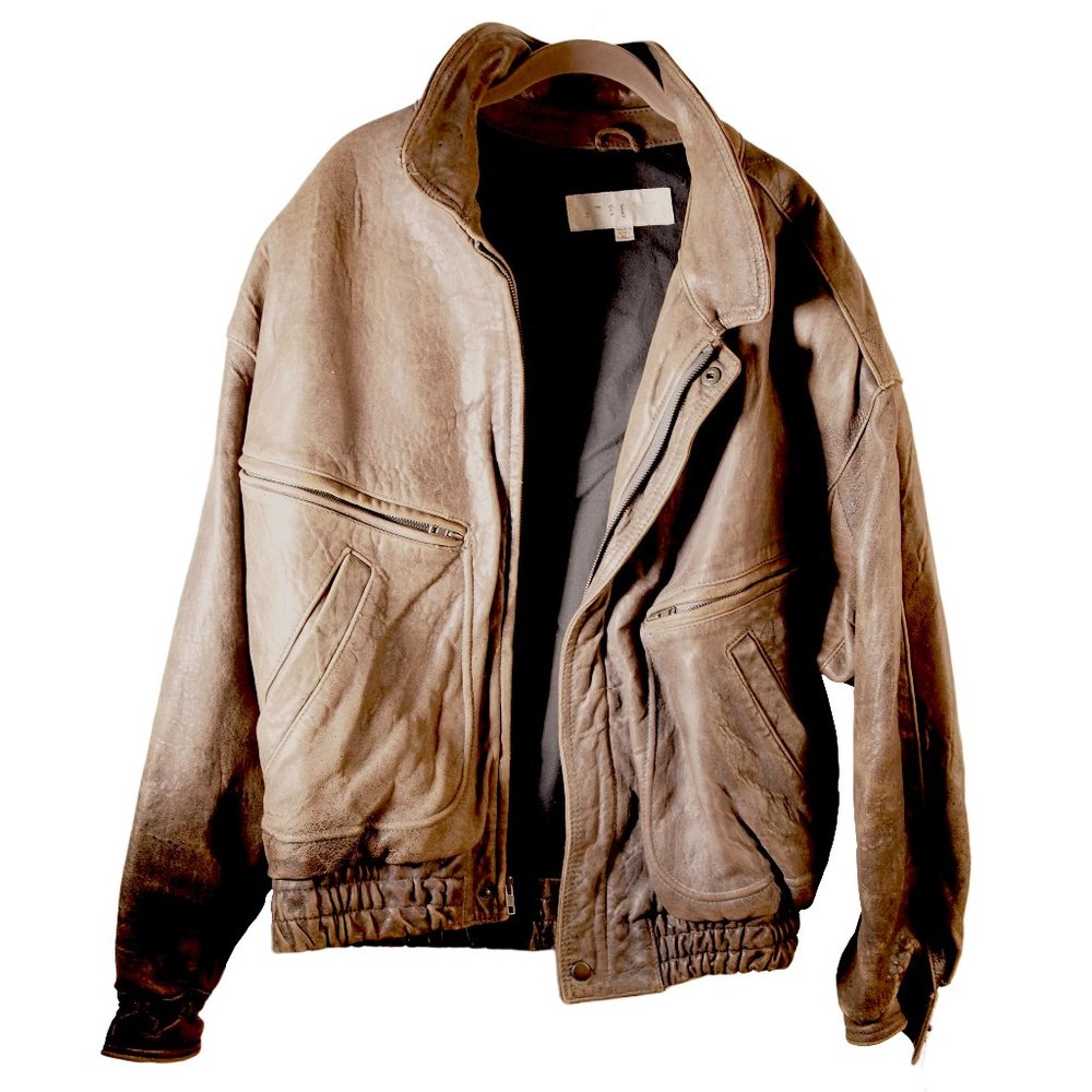 Leather Bomber Jacket I.Magnin Men's XL Brown
